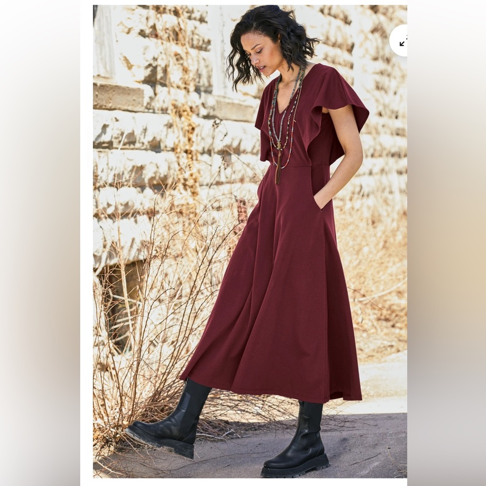 Peruvian Connection Charisse Dress in Merlot Sz Medium